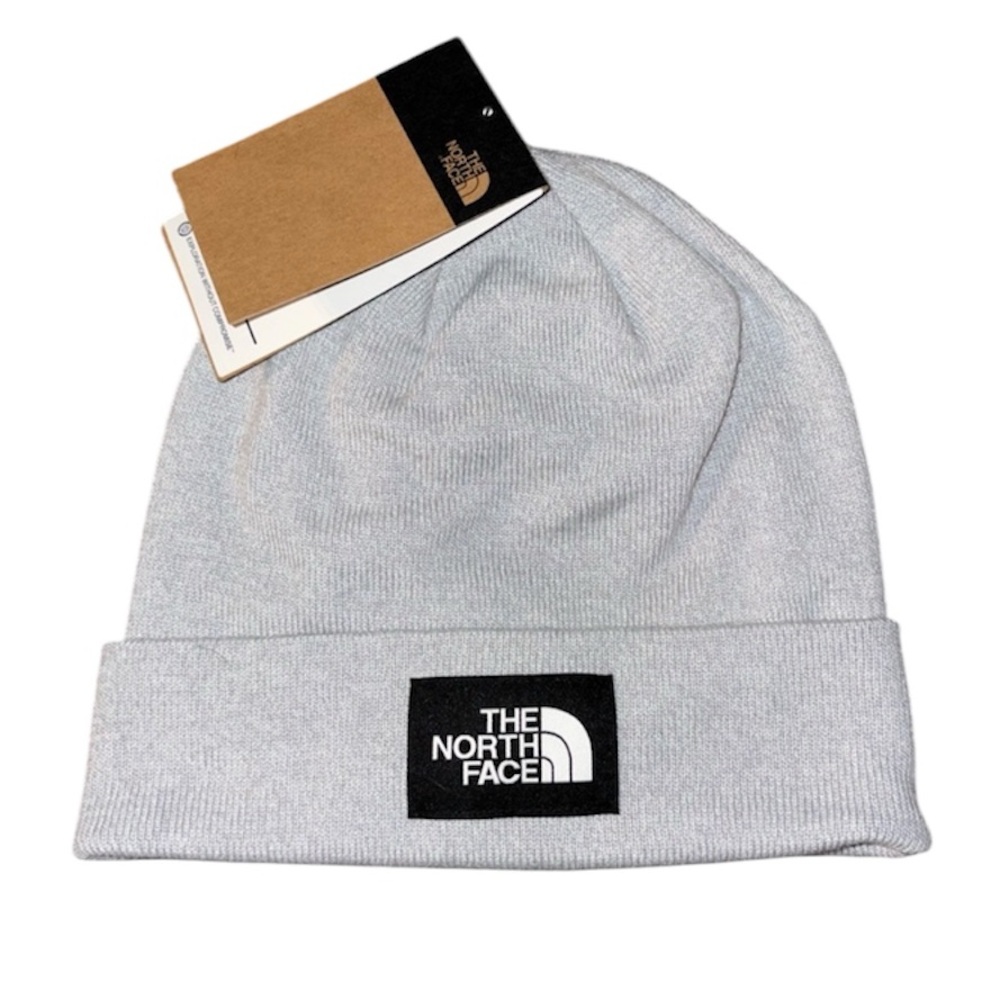The North Face Gray Beanie NWT Logo Knit Winter Hat Unisex